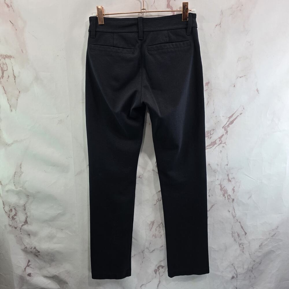 American Giant Pants Womens 2 Black High Rise Crop Stretchy Straight